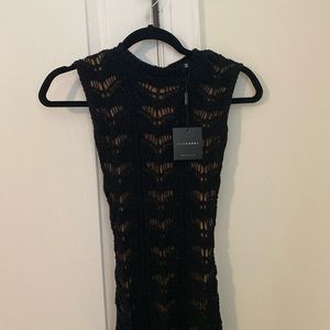 Black knit dress